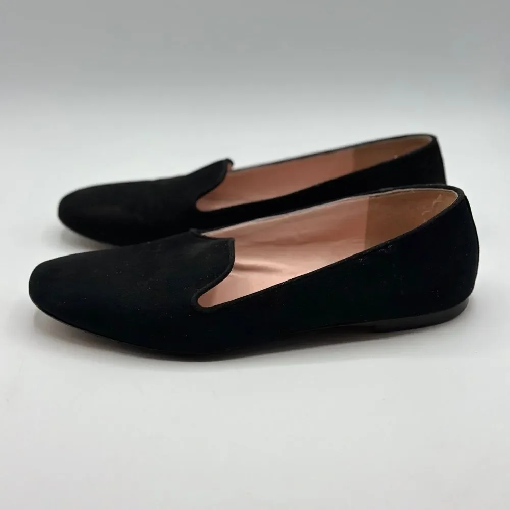 J. Crew Women's Black Suede Smoking Loafers Size 7